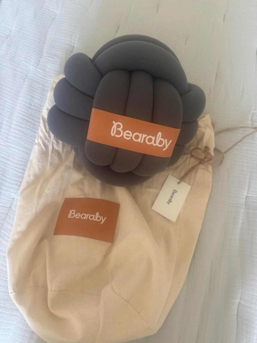 Bearaby Hugget Knot Pillow Large Asteroid grey new $149 retail